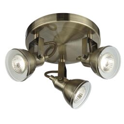 1543AB Focus 3Lt Industrial reflektorek Bar - antyczny mosiądz Searchlight